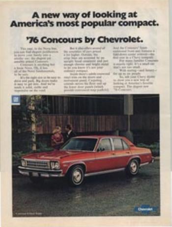 Image of the 1976 Nova Concours advertisement
